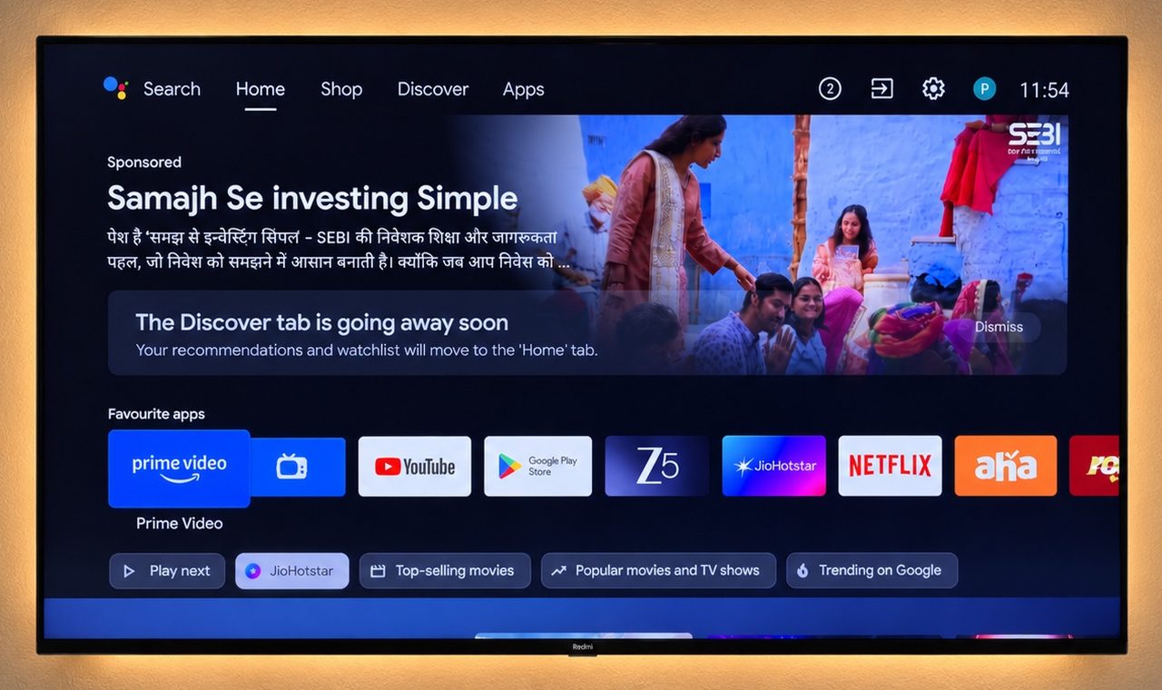 Before: the stock home screen with a sponsored banner and rows of promoted apps
