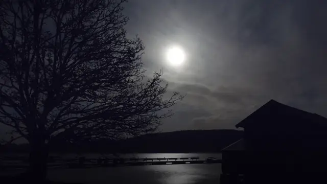 Full moon over the Gullmarn fjord, Sweden