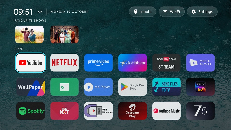 Before and after on Mi TV, pinned serials