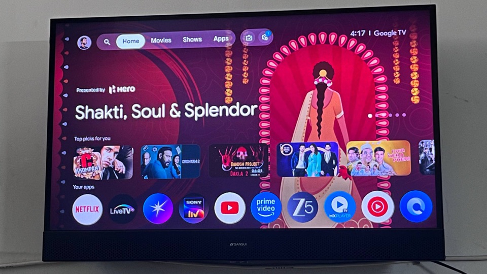 Before and after on Sansui Google TV, 25 min