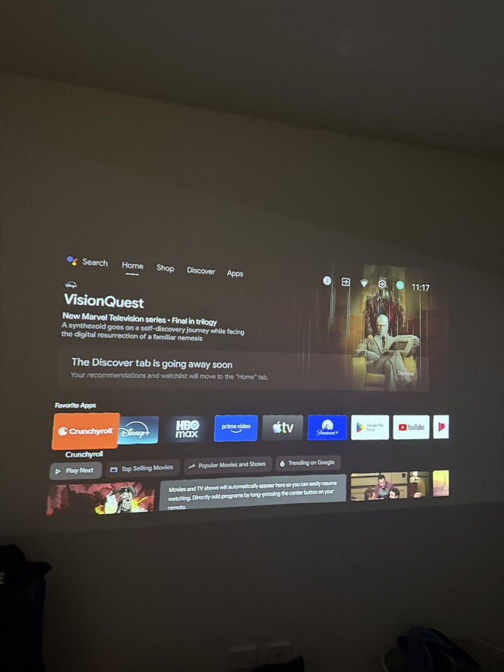 Before and after on Projector